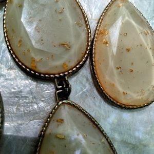 Statement necklace with tear drop shaped pendants